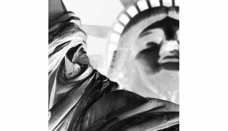 Edited photograph of the Statue of Liberty